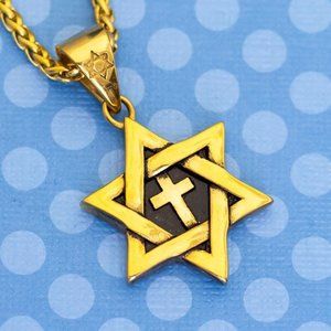 Gold and Black Star Pendant Necklace